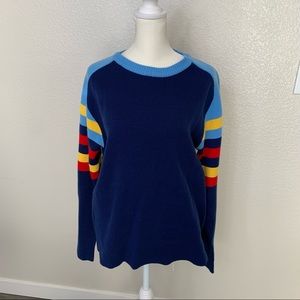 KP vintage striped sleeve knit sweater size medium